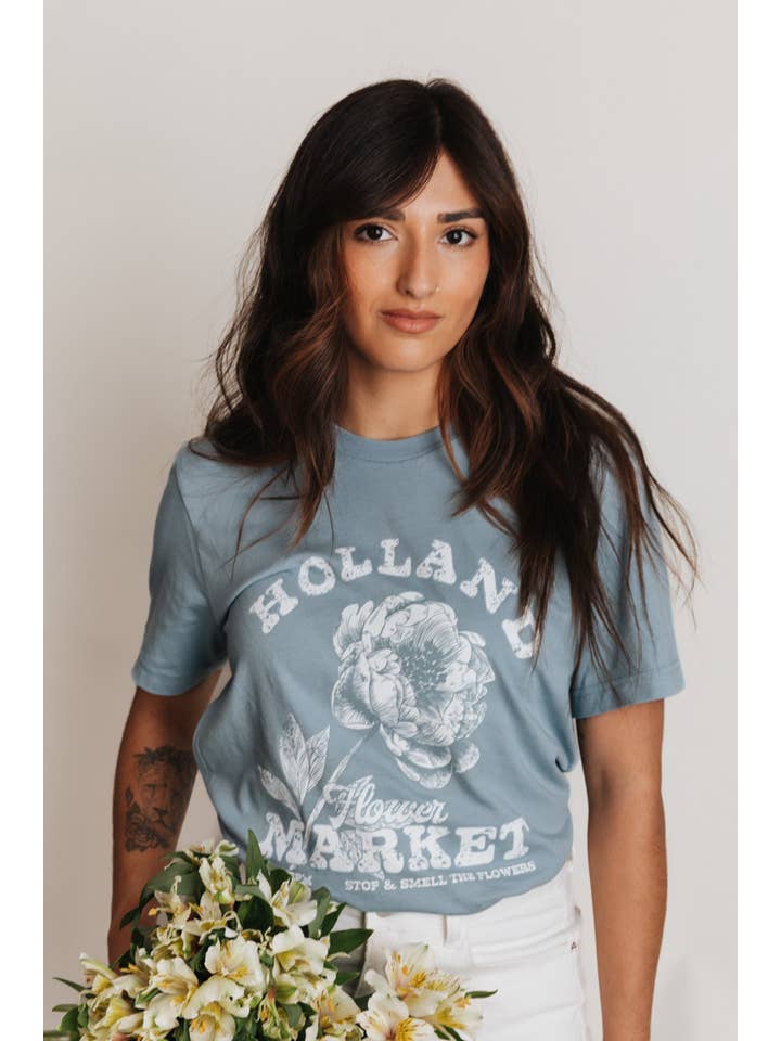 Crowned Free - Wholesale Screen Printed T-Shirt - Women's - Holland Flower Market Tee11