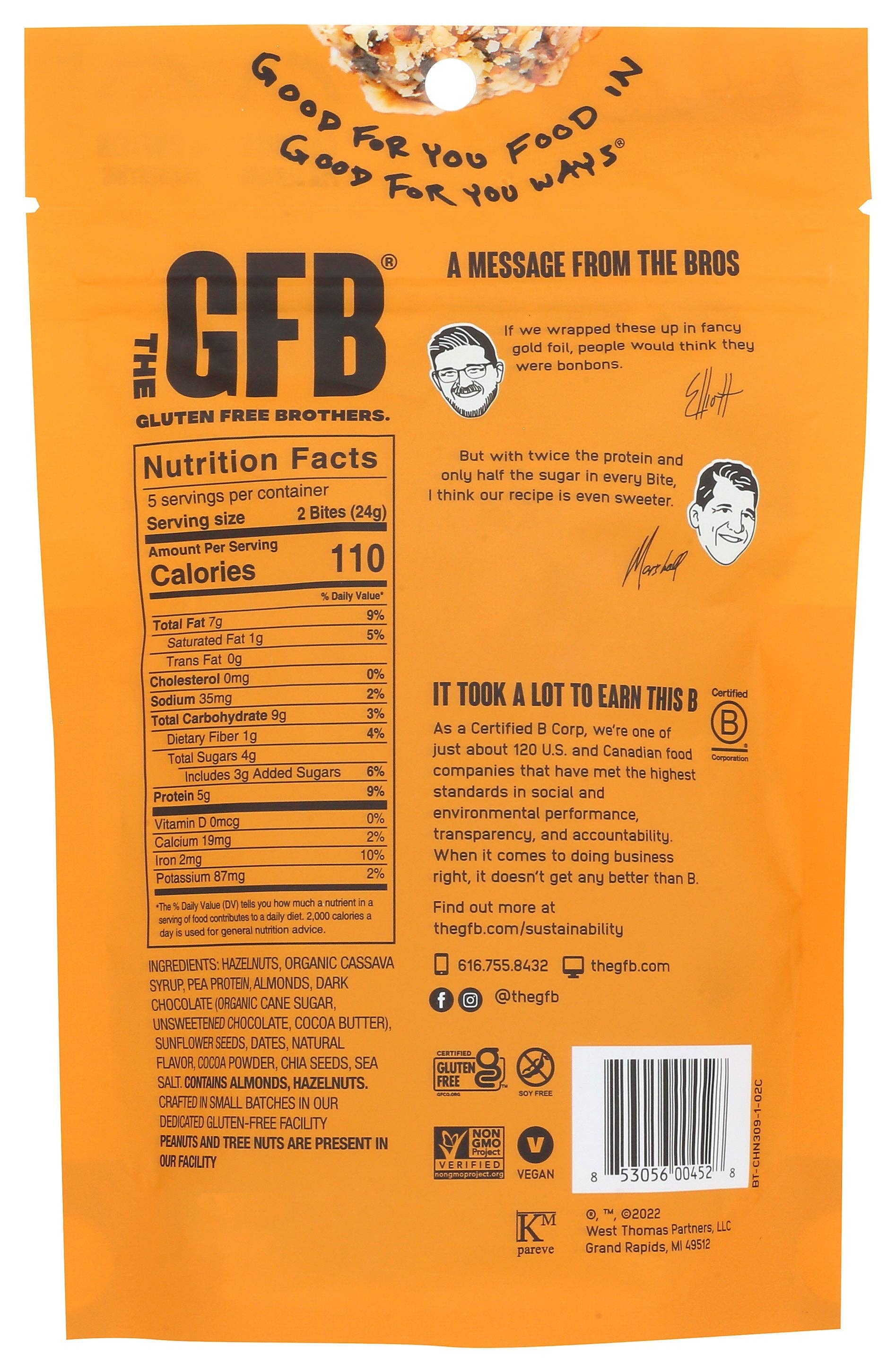 Everyday Supply Co - Wholesale Fruit Snacks - THE GFB BITES DRK CHOC HZLNUT - Case of 61