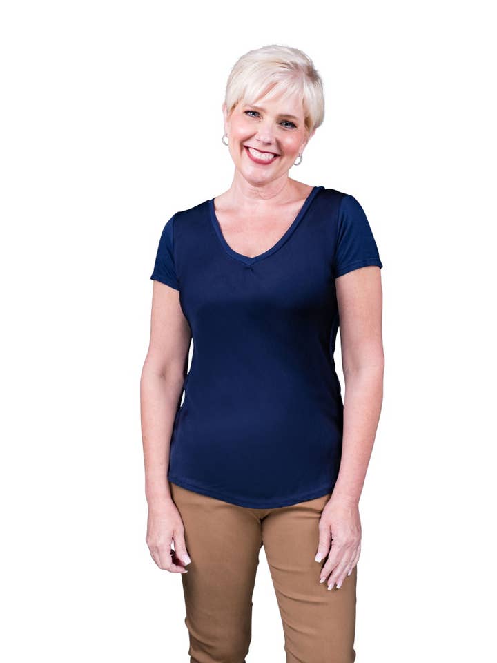 TINA Stephens Italy/Tees By Tina - Wholesale T-Shirt - Women's - Brea Viscose Sheen Top (BSS180)4
