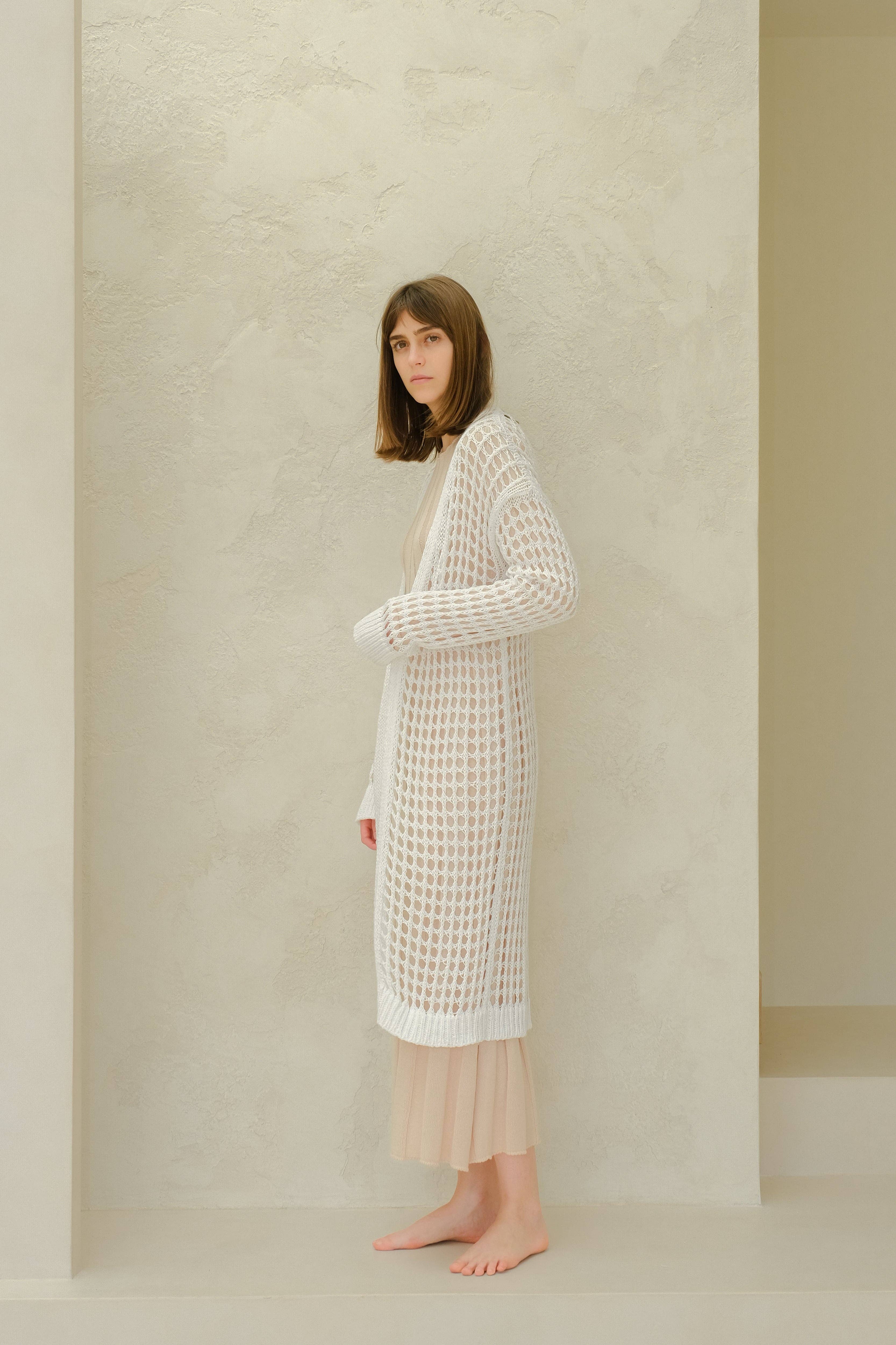 Lèmme – Engroshandel Cardigan - Dame – Fin bomulds hæklet maxi-cardigan3