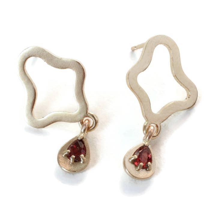 Grossist Granat Daggörhängen -E162YG för wholesale av Linn.