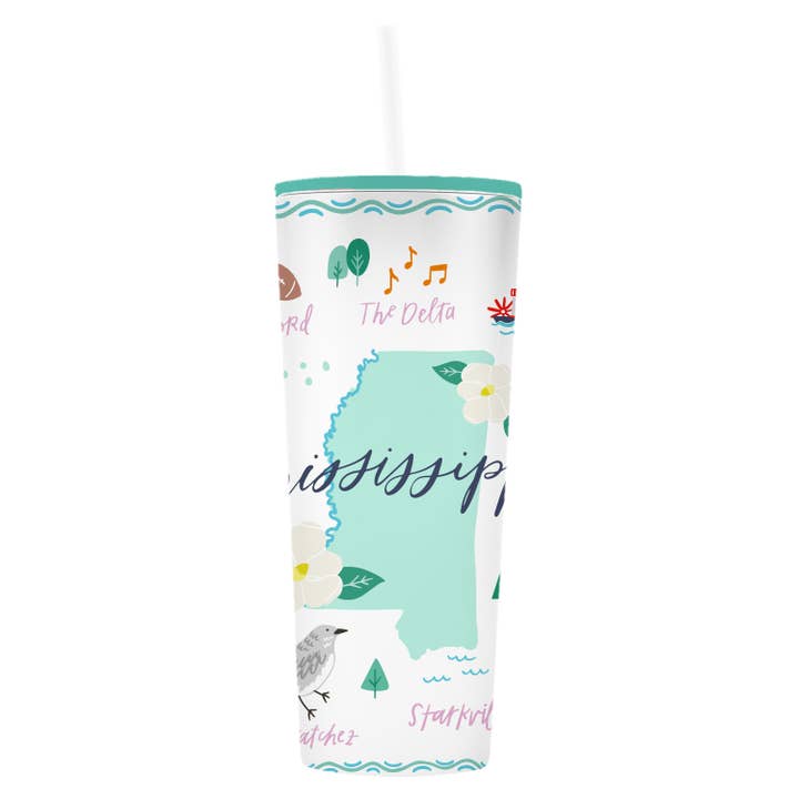 Straw Tumbler Mississippi for wholesale by Mary Square