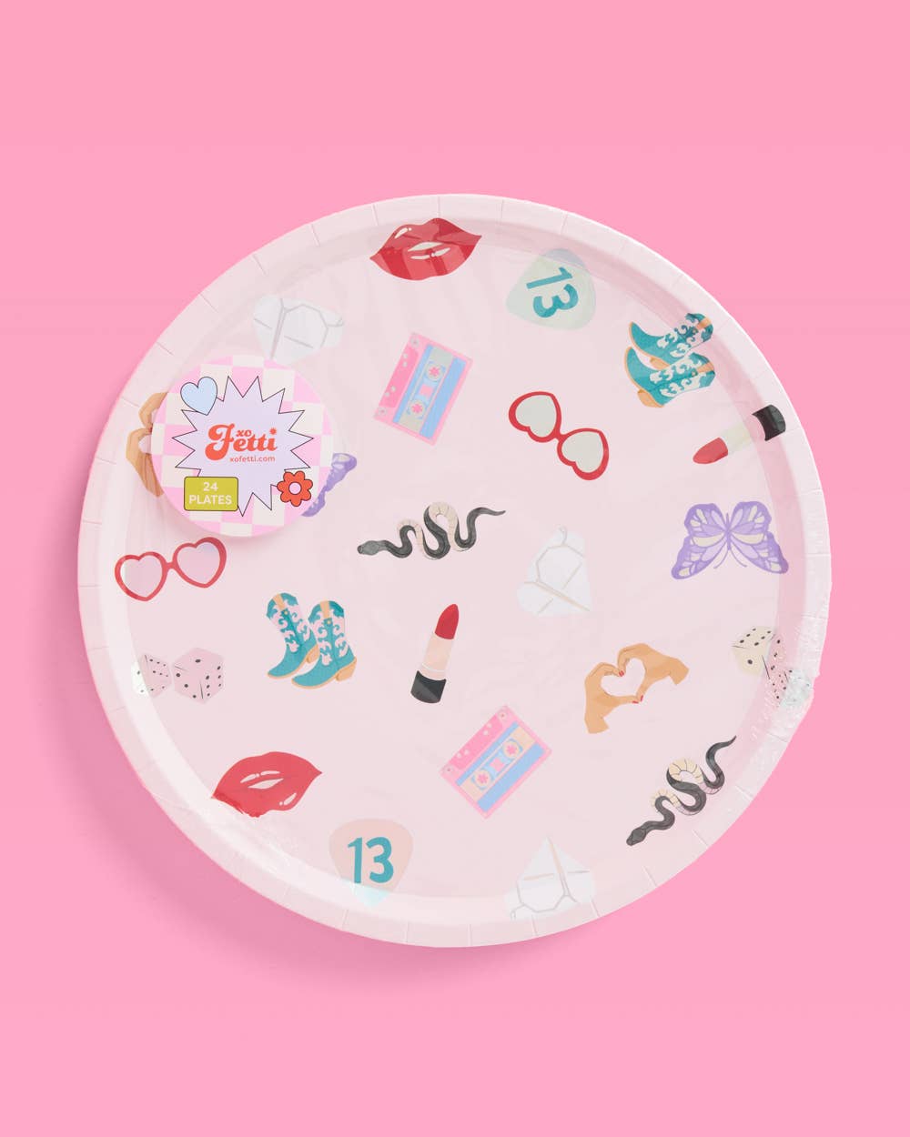 xo, Fetti - Vente Assiette jetable - Assiettes de fête Taylor Swift Eras | 24 assiettes de 9 pouces1
