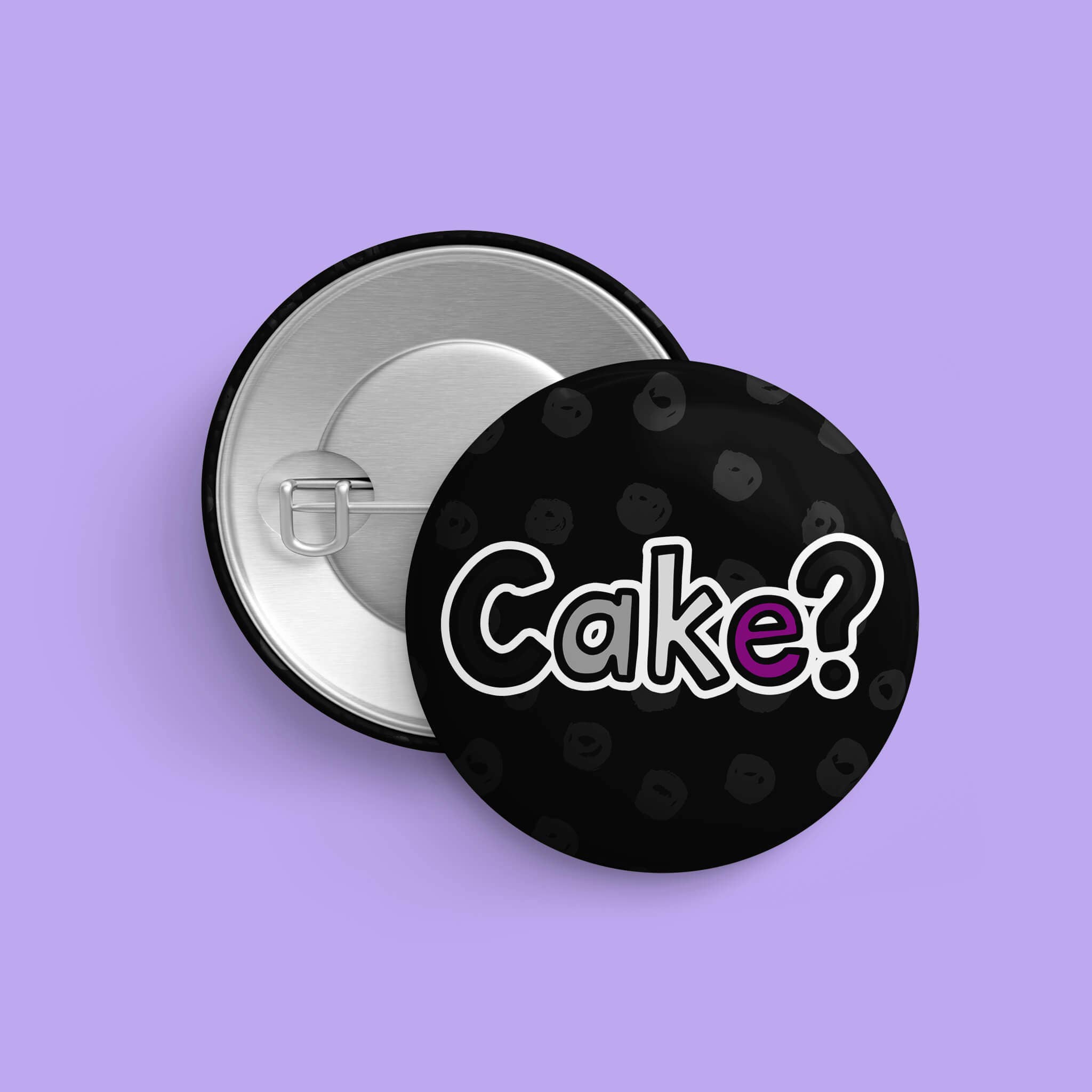 That Queer Card Co - Wholesale Lapel Pin/Button - Asexual Cake? | Pride Pin | 1.25" 32mm | LGBTQ+ Button Badge1