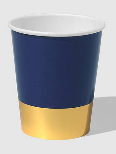 Navy and Gold Dip Cups (10 per pack) for wholesale by Coterie Party Supplies