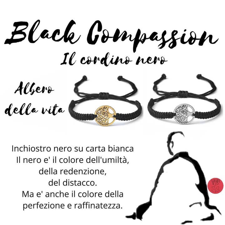 BLACK COMPASSION Infinity ~ das schwarze Band für den Großhandel von Atisha Spiritual Shop