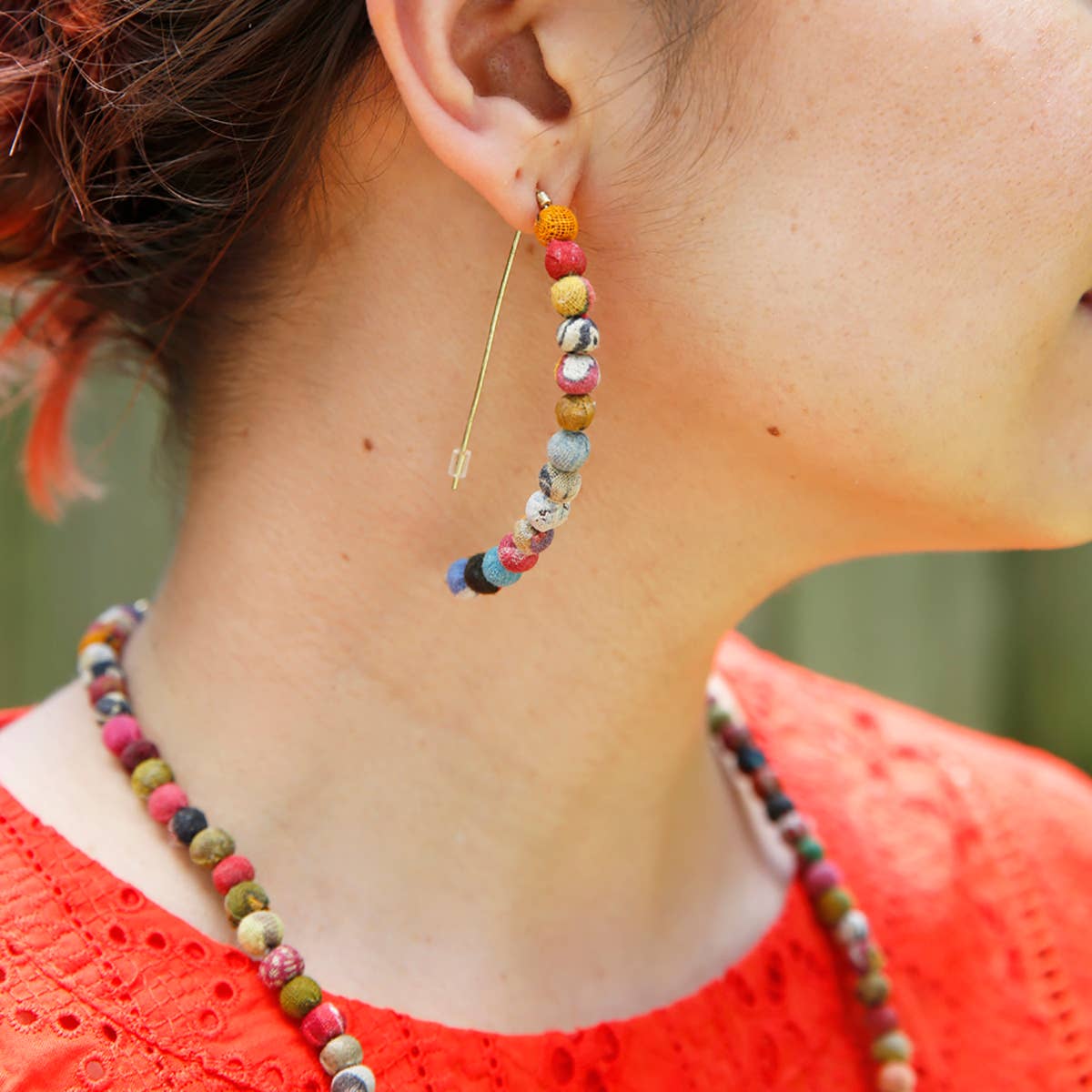 WorldFinds - Wholesale Dangle Earrings - Kantha Linear Arc Earrings1