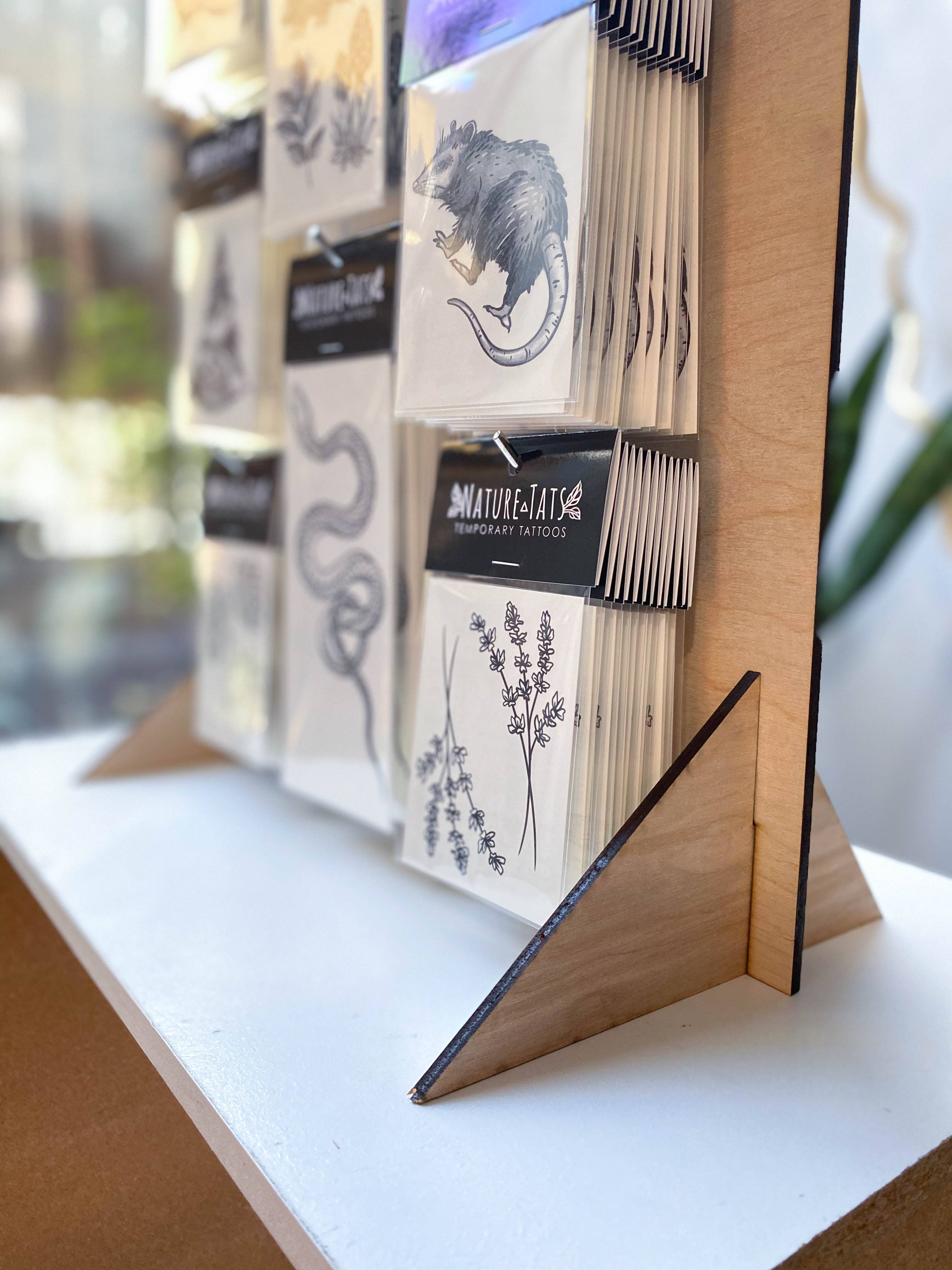 NatureTats - Wholesale Retailer Display - Paper & Novelty - Temporary Tattoo Display Stand - Tall5