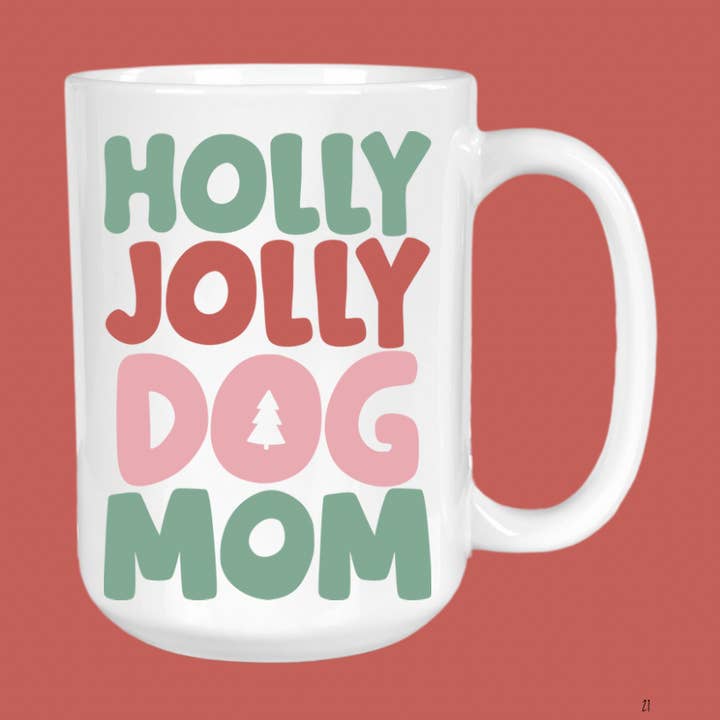 Holly Jolly Mãe de Cão, Animais de Estimação, Caneca de Café de Natal, Feriado por atacado de GirlySips