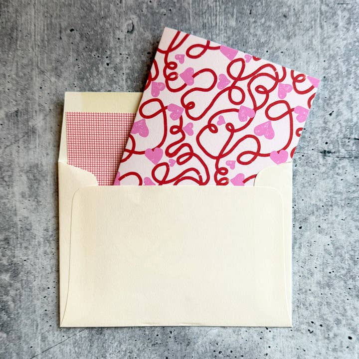 Carte de vœux petite cœur câlin pour la vente par Slow Notes