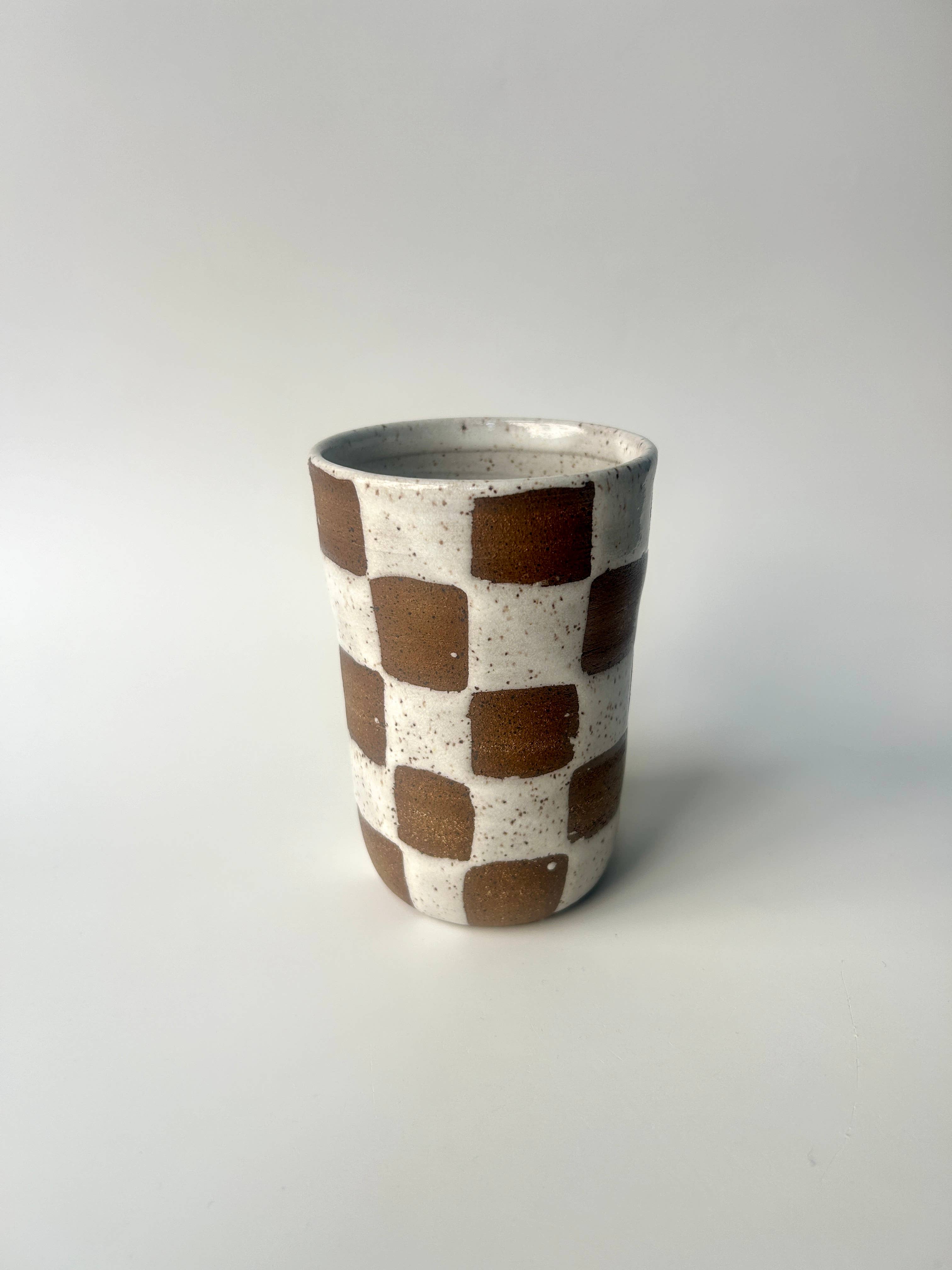 Sarah Mennell Ceramics - Wholesale Drinking Glass/Cup - Handmade Ceramic Tumbler – Checkerboard2