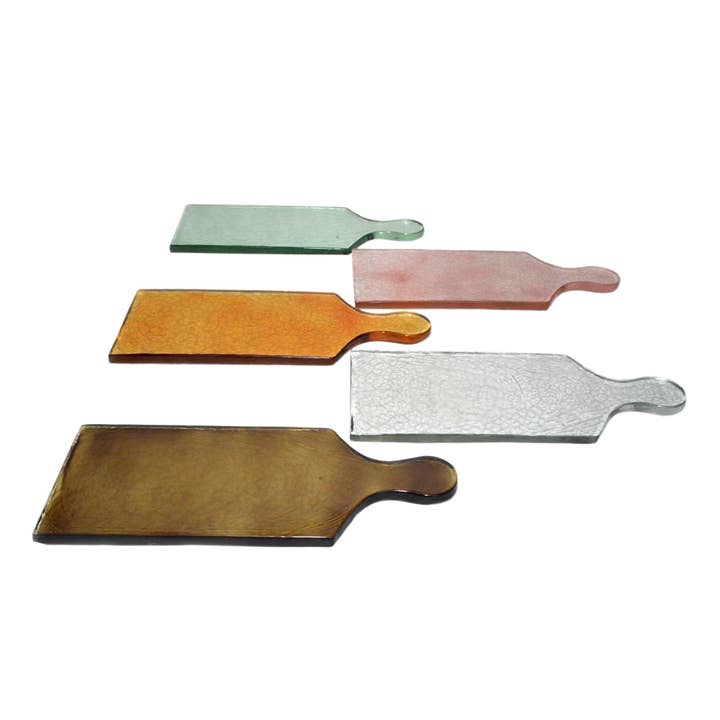 Med. Rectangular Recycled Glass Serving Board Dia 5" Green for wholesale on Faire