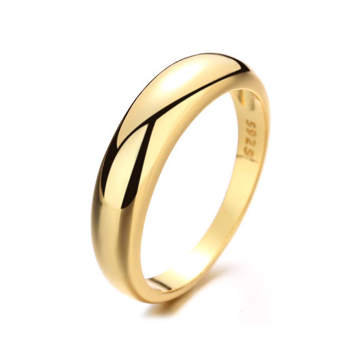 Amy and Annette - Wholesale Wedding Band/Ring - 14K Gold and Sterling Silver Graduated Wedding Band Ring1