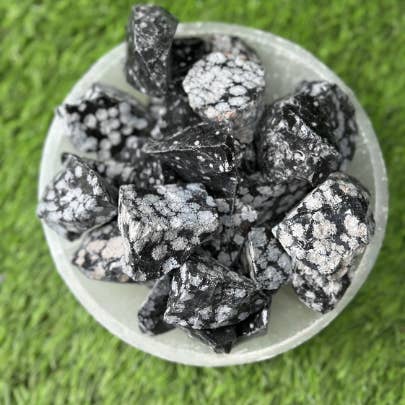 CaNatureLover - Wholesale Spiritual Stone/Crystal - Snowflake obsidian RAW , 0.75"-1.25" Size, RAW Snowflake5