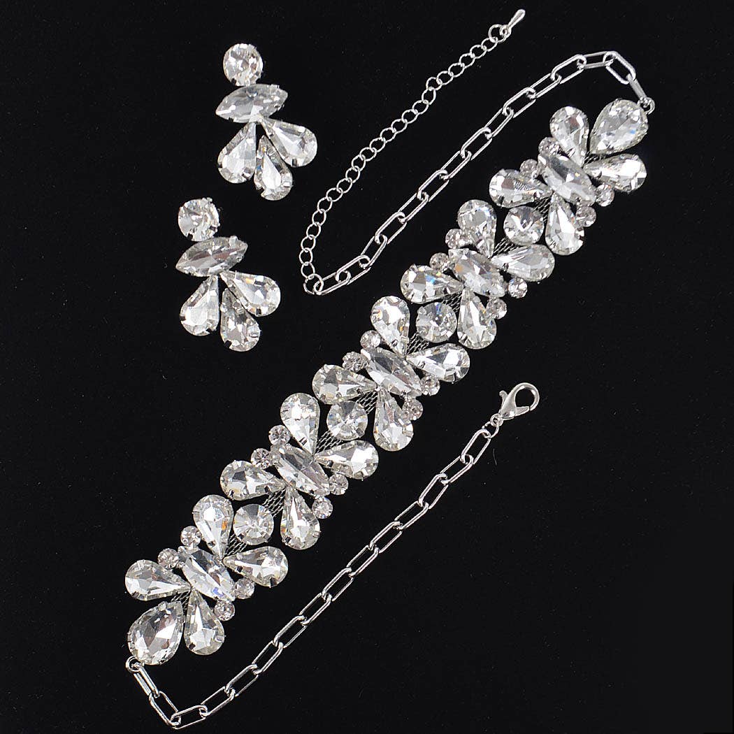 3AM BY H&D ACCESSORIES - Wholesale Jewelry Set - AB Stone Earring and Necklace Set5