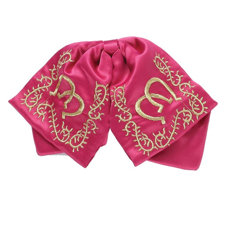 Conejo Western Wear - Vendita all'ingrosso Papillon - Bambini - Papillon Charro Artigianale Ricamato per Bambini 50% Cotone, 50% Poliestere Fucsia/Oro