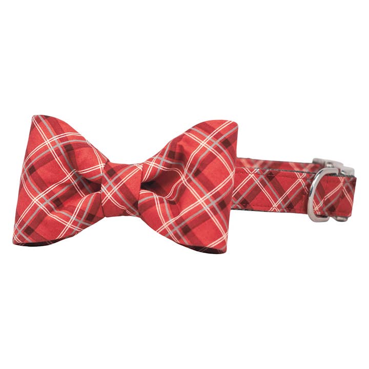 Charlies Plaid Bow Tie Dog Collar for wholesale by Crew LaLa