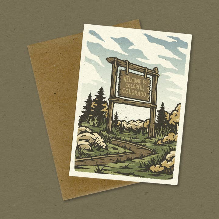 Welcome To Colorado | Greeting Card for wholesale by Norris Design Company