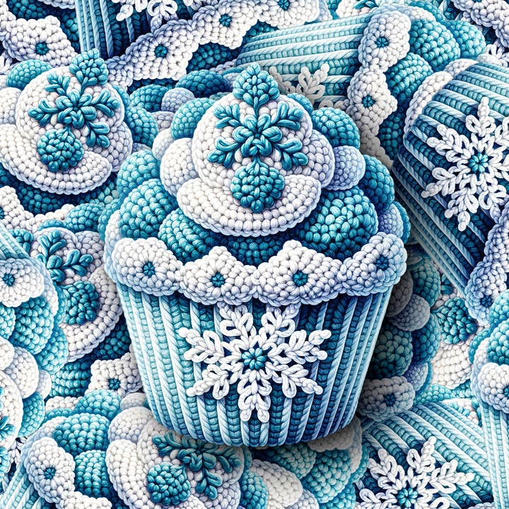 PiggyPrintStickers - Vendita all'ingrosso Adesivo - Fiocco di Neve Lavorato a Maglia | Adesivo Cupcake