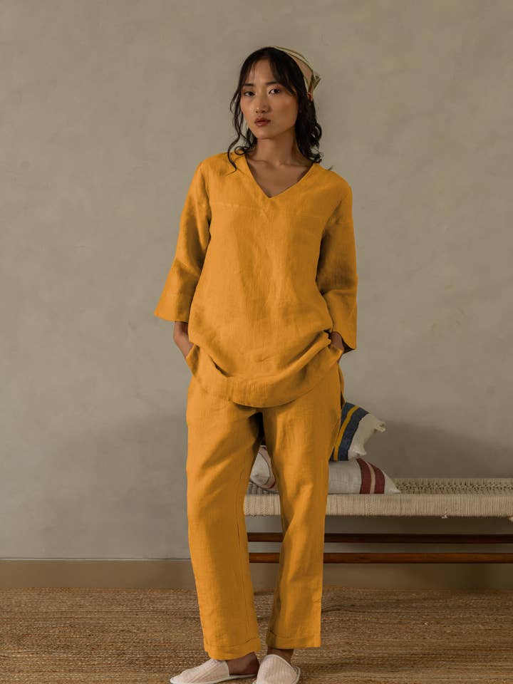 Conjunto Coordenado de Linho Alexis por atacado de Live Linen