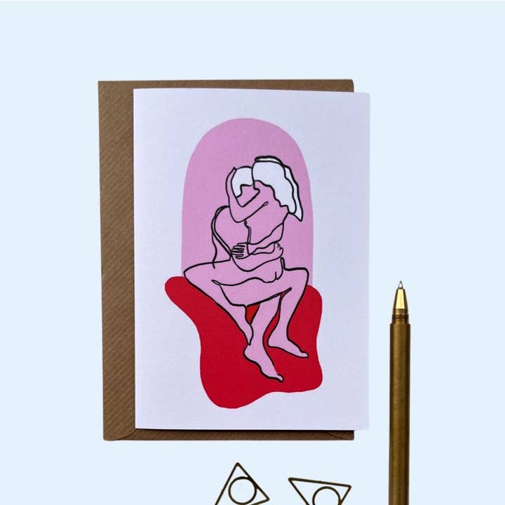 Embrace - Valentines Card for engroshandel hos Katie Clement Illustration