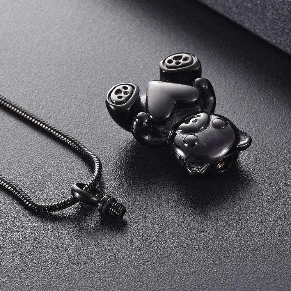 Cherished Emblems - Wholesale Pendant/Charm Necklace - Cute Teddy Bear With Heart Cremation Urn Necklace6