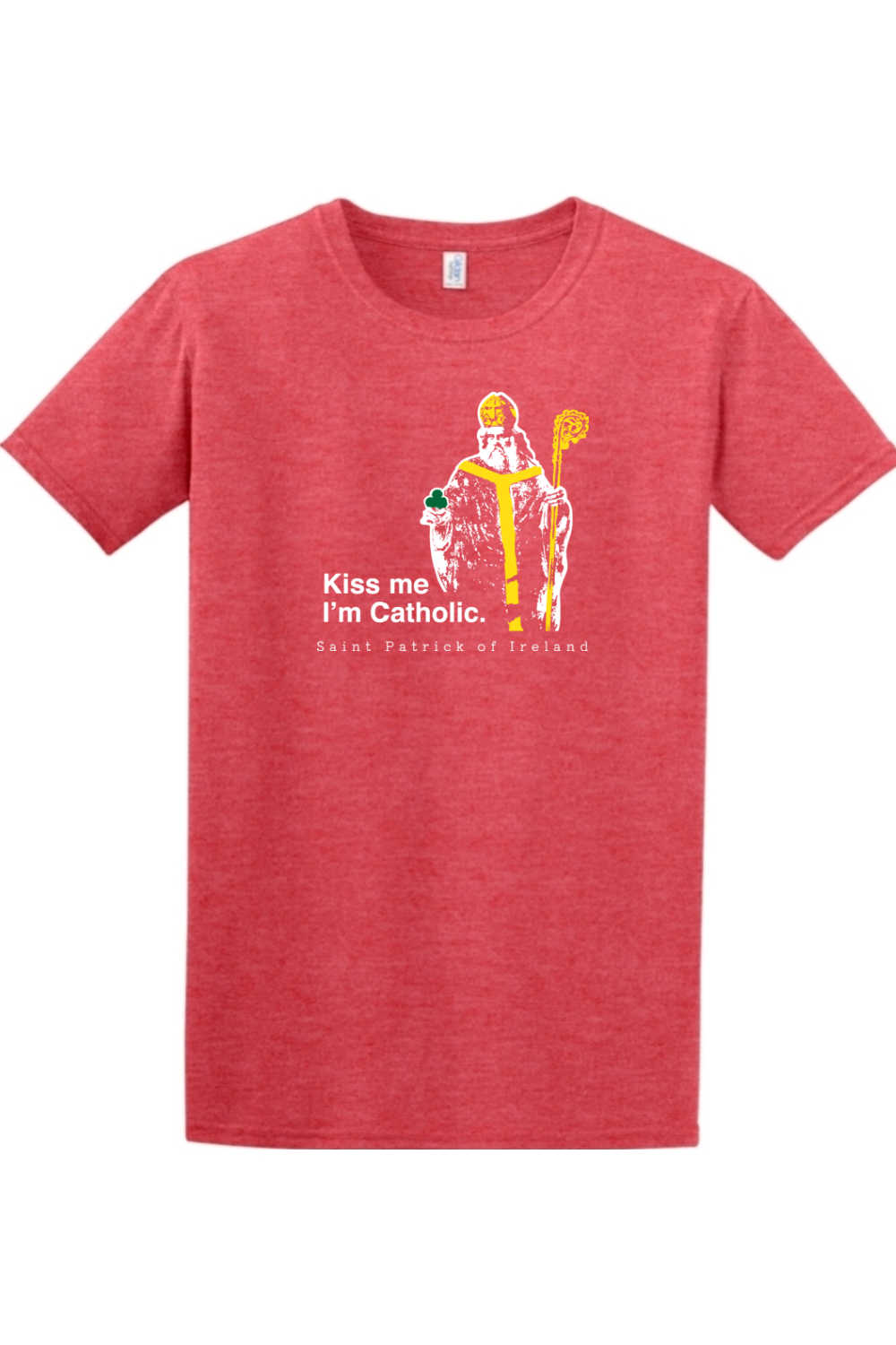 Sock Religious - Wholesale Screen Printed T-Shirt - Unisex - Kiss Me, I'm Catholic - St. Patrick of Ireland Adult T-shirt2
