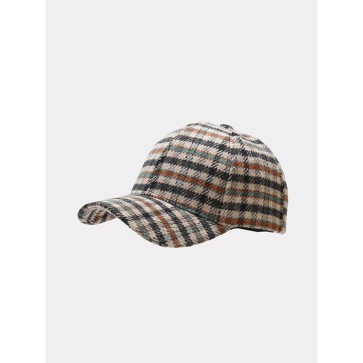 DOUBLJU - Wholesale Baseball Cap - Women's - Vintage Retro Plaid Baseball Cap for Winter
2