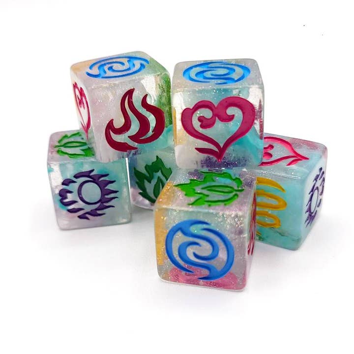 Ensemble de dés Harmonie Aventures à l'heure du thé pour la vente par Snowbright Studio