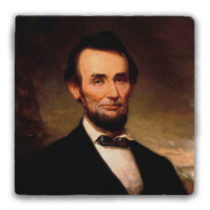 Abraham Lincoln Tumbled Stone Coaster for wholesale by Nelson Gifts Wholesale