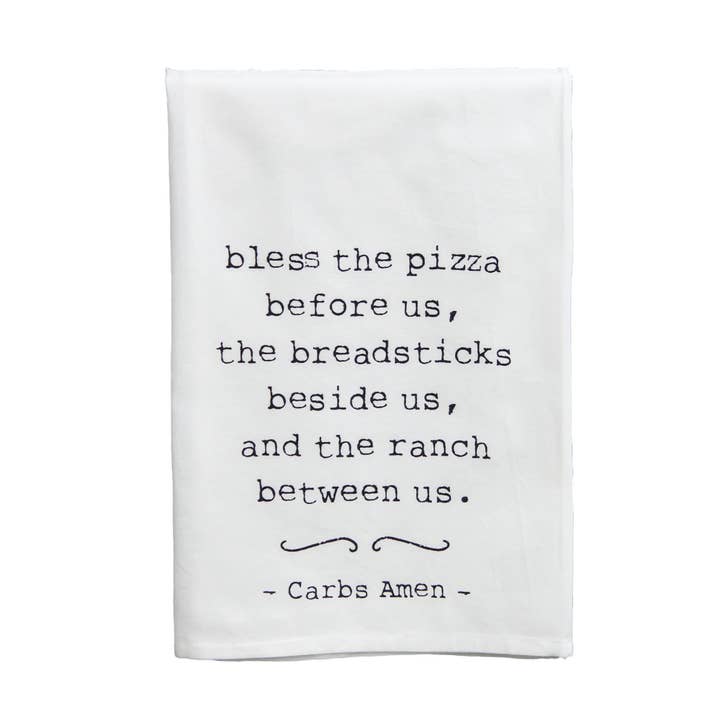 Asciugamano Carbs Amen per la vendita all'ingrosso da parte di Col House Designs