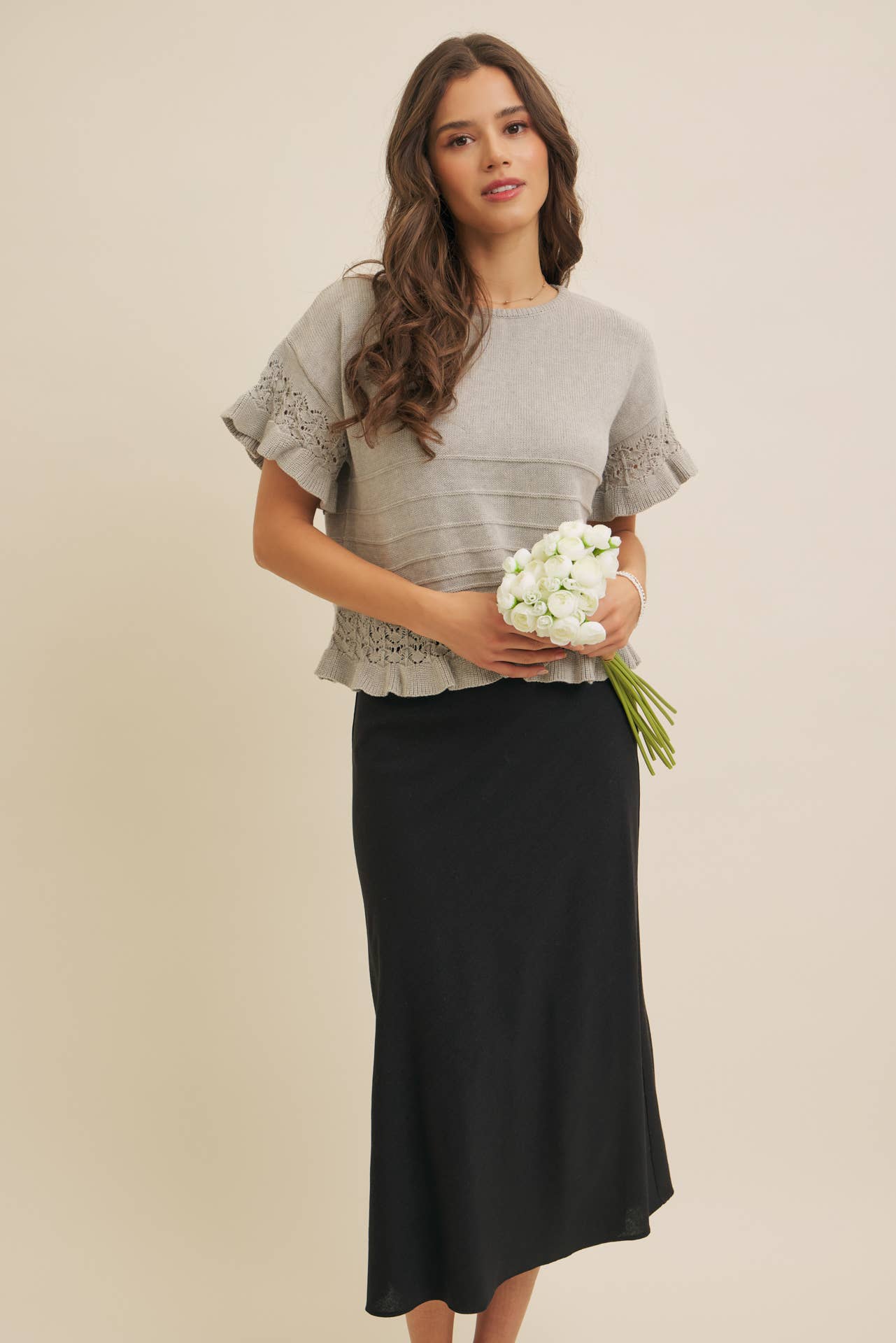 in february - Wholesale Skirt - Women's - VISCOSE LINEN BLEND BIAS CUT MAXI SKIRT WITH LINING22