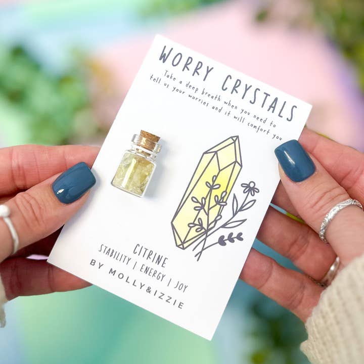 by Molly&Izzie - Wholesale Spiritual Stone/Crystal - Citrine Worry Crystal on Card