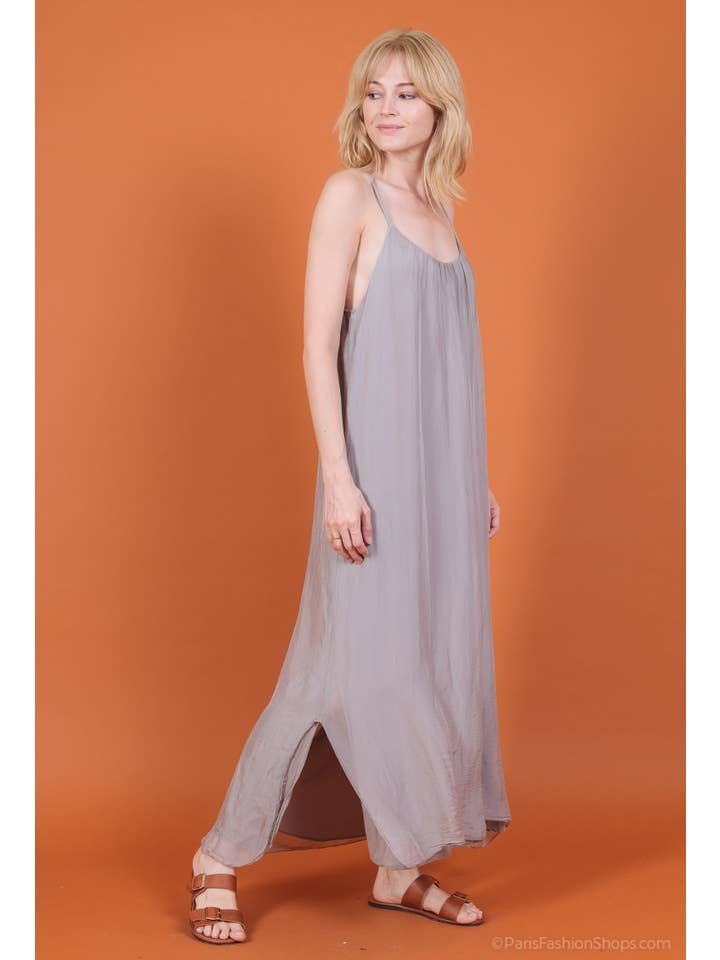 Shyloh - Wholesale Dress - Women's - Long silk dress with adjustable straps 3048022
