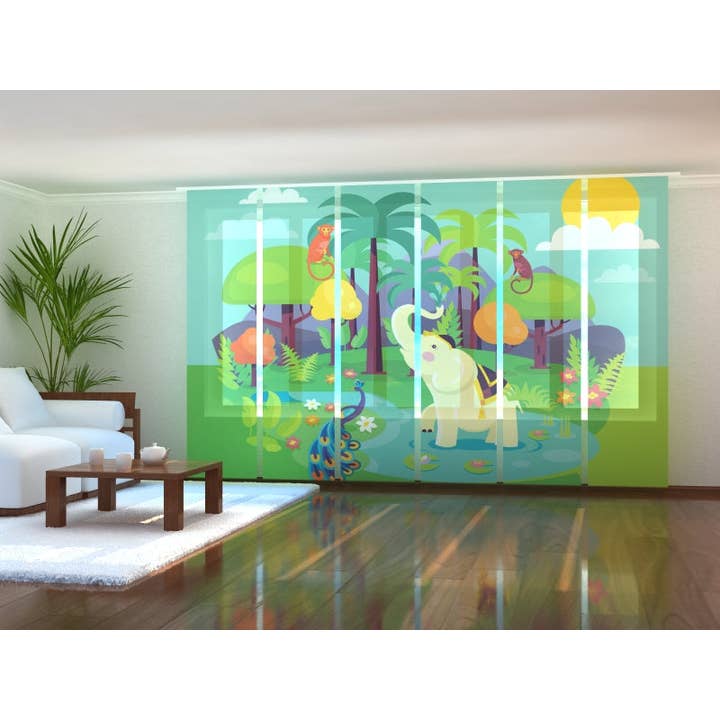 Scheibengardinen mit indischen Tiermotiven, 6er-Set für den Großhandel von IlyDecor