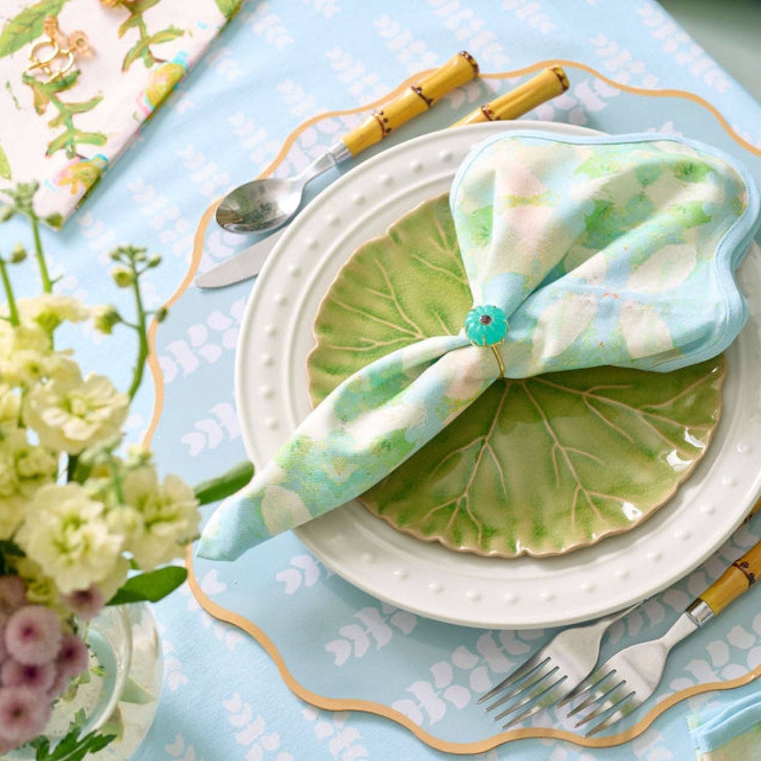 Laura Park Designs - Wholesale Dinner & Cloth Napkin - Elephant Falls Scalloped Dinner Napkins1