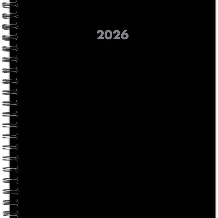 Basic Black 2026 6.5" x 8.5" Weekly Monthly Softcover Planner for wholesale by Willow Creek Press & Gifts