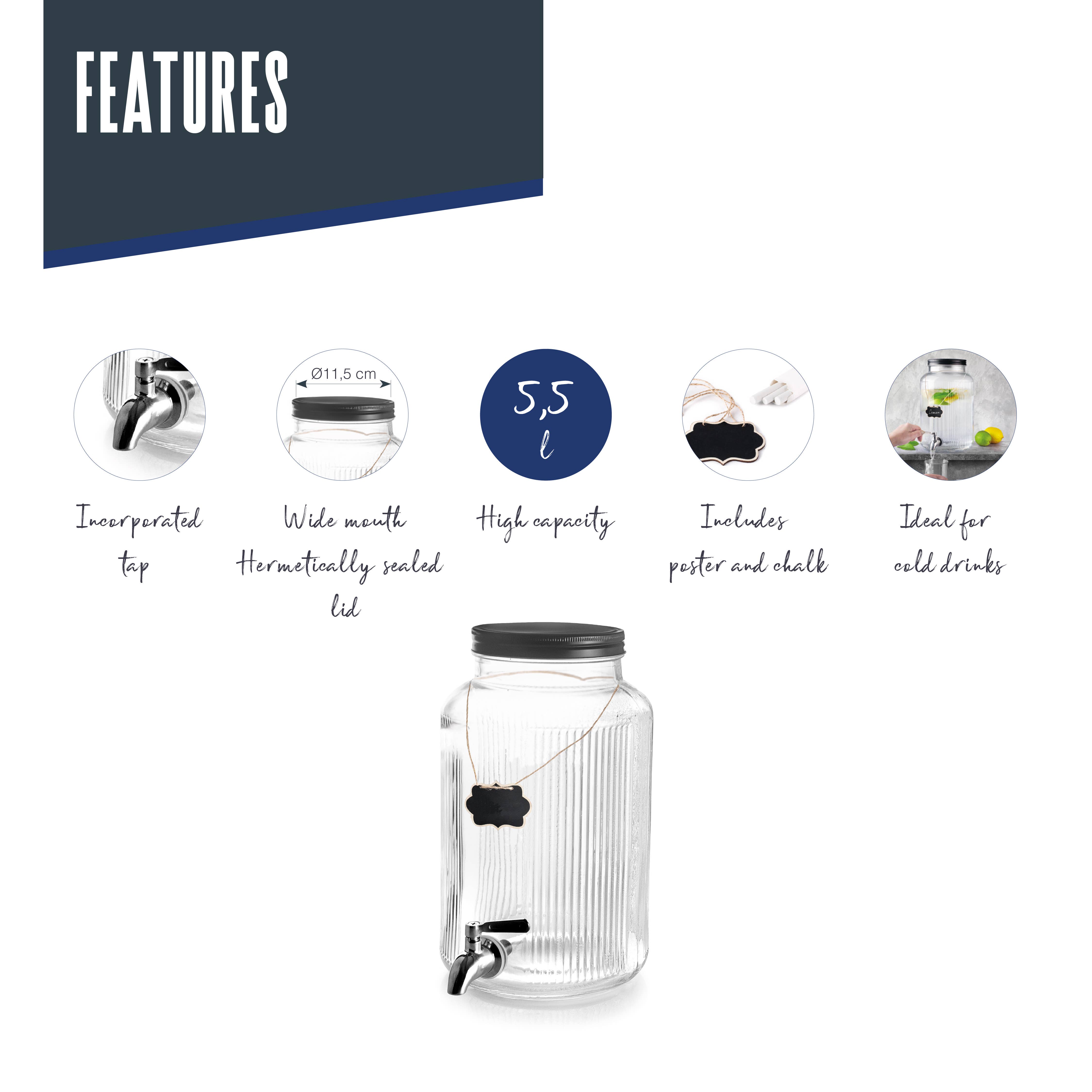 LACOR MENAJE PROFESIONAL S.L. - Wholesale Drink Dispenser - Stainless Steel 18/10 Dispenser Jar with Tap7