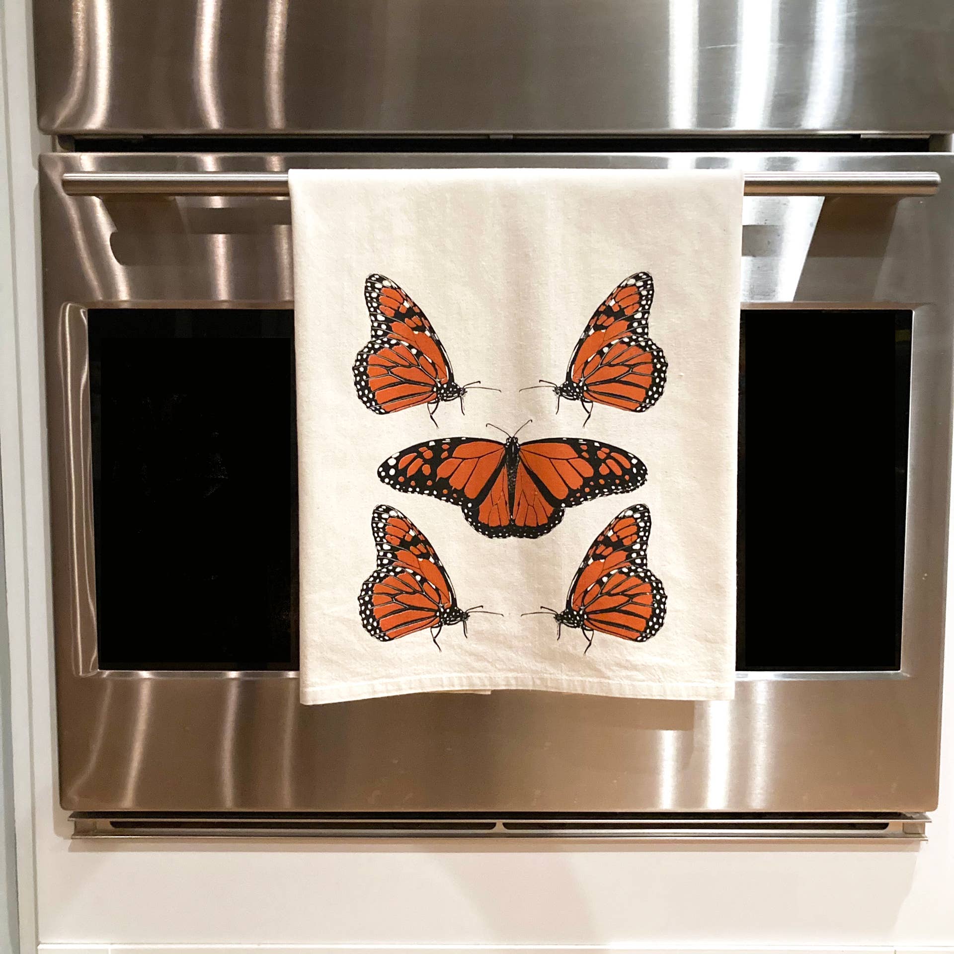 Sprouted Designs - Vente Torchons - Torchon en sac de farine Papillon Monarque5