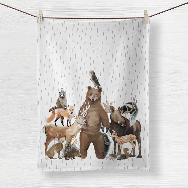 Cathy Walters Art - Wholesale Tea Towel - New Woodland Tea Towel