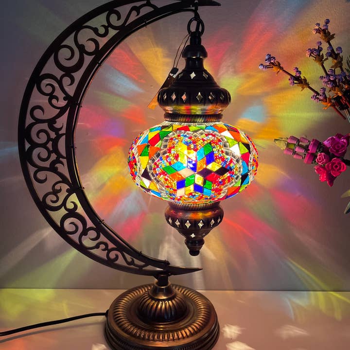Turkish Mosaic Moon Lamps for wholesale by Mediterranean Collection