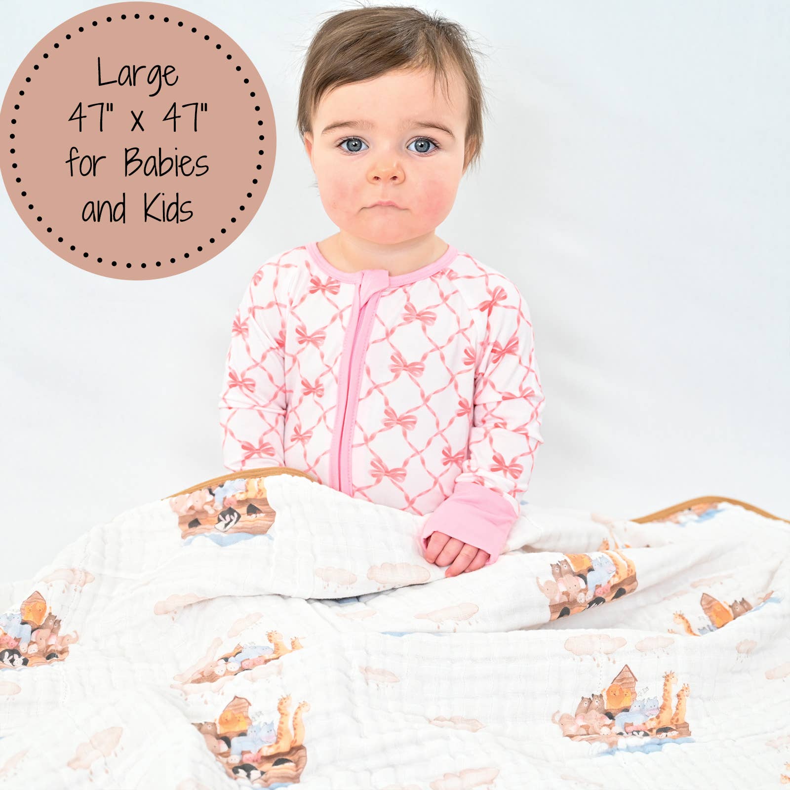 LollyBanks - Wholesale Quilt - Kids & Baby - Noah's Ark Baby Toddler Muslin Blanket2