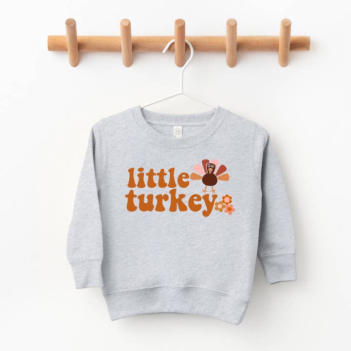 Little Turkey Flowers | Sweatshirt für Kleinkinder für den Großhandel von The Juniper Shop Wholesale