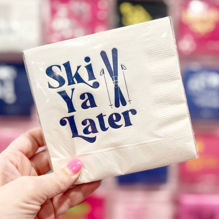 Ski Ya Later Napkins for wholesale by Suburban Soiree