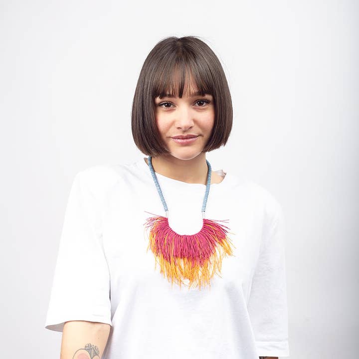 Bijondo - Vendita all'ingrosso Collane di perline/perle - Collana artigianale boho legno e caucciù Notre Dame9