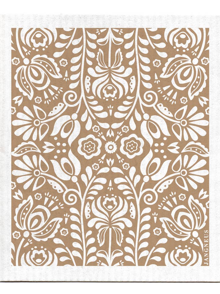 Swedish Dishcloth - Scandi Bloom - Sand for wholesale by Esthetic Living