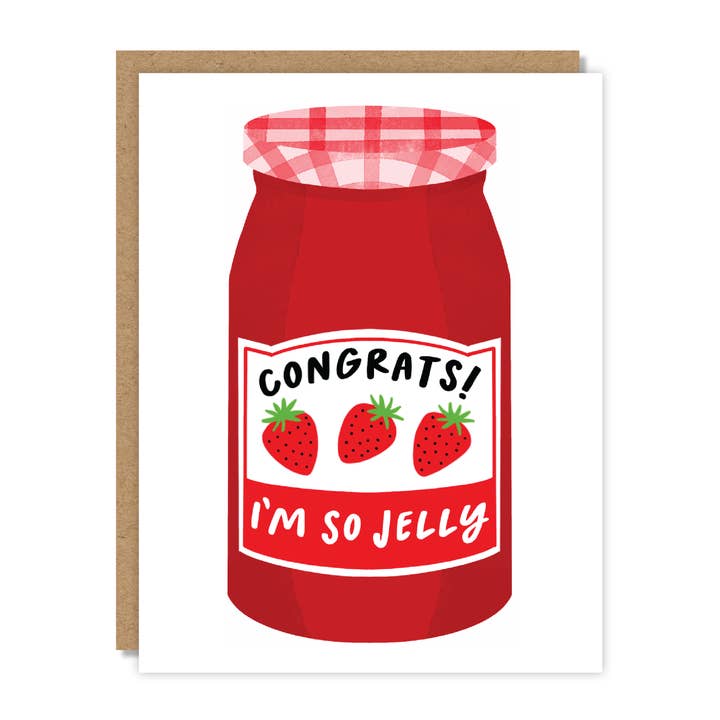 Congrats! I'm So Jelly Card for wholesale by Tiny Buffalo Designs Co.