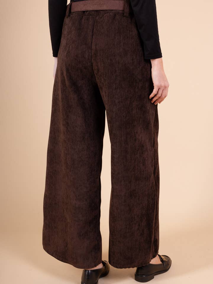 Pépouz' Paris - Wholesale Pants - Women's - Loose velvet trousers with belt PPN25683