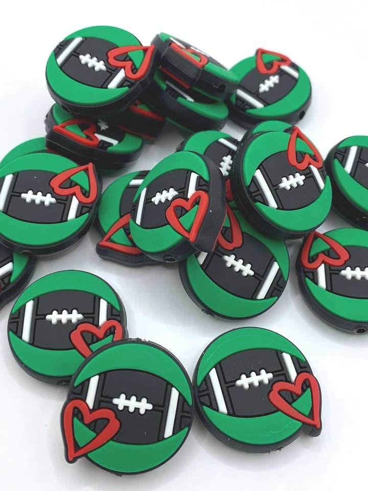 Perle focale en silicone pour football pour la vente par ASAP Craft Supplies