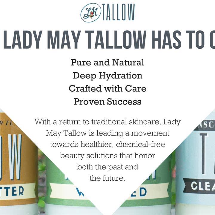 May's Market @ TLM - Wholesale Body Balm/Butter - Manuka Honey & Rosehip Tallow Body Butter - Deeply Nourishing, All-Natural Moisturizer
